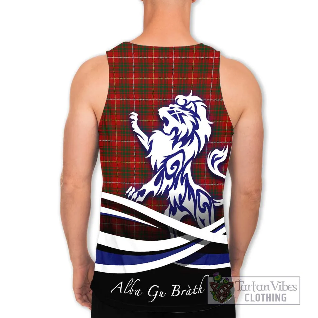 Bruce Tartan Men's Tank Top with Alba Gu Brath Regal Lion Emblem