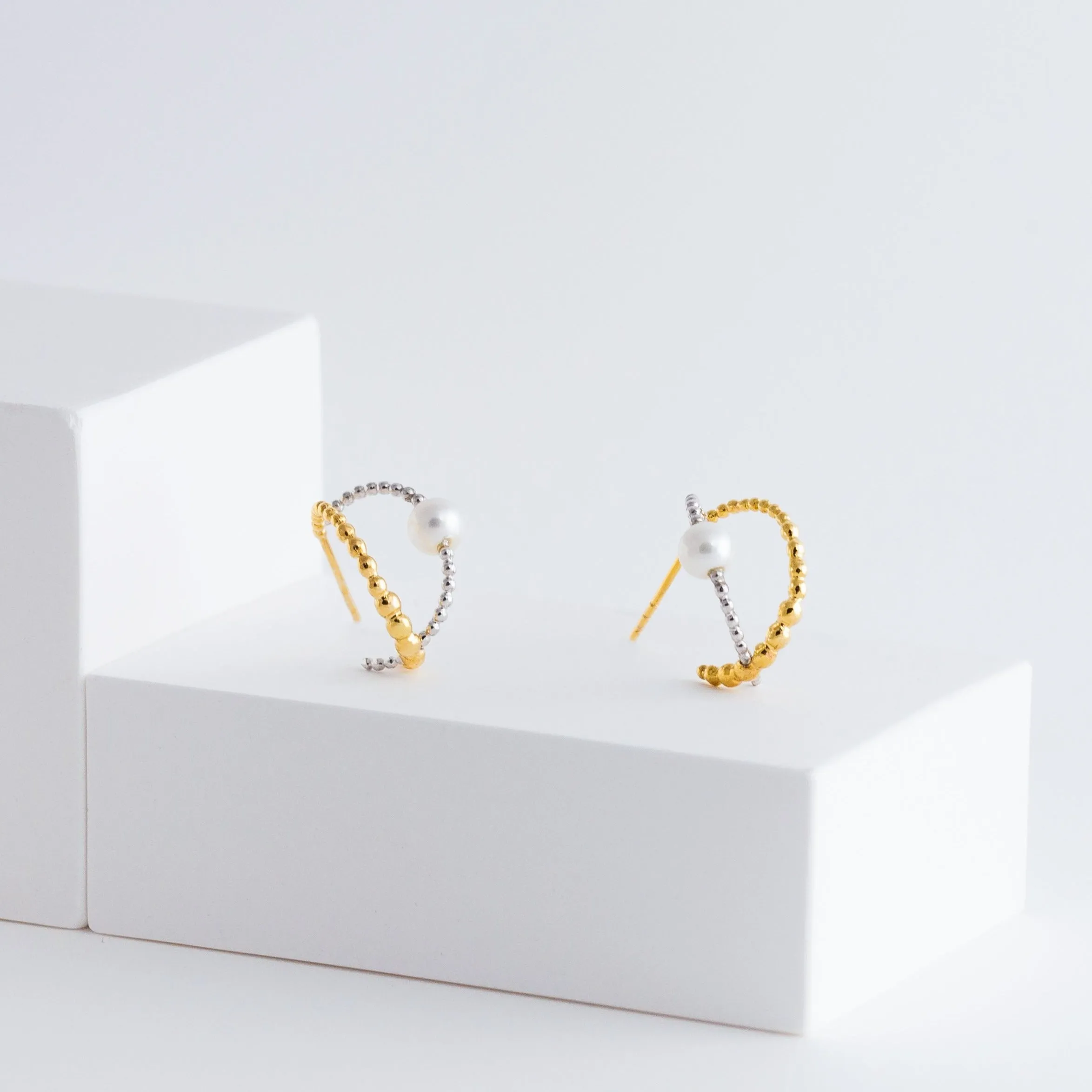 Bubble double ring hoops