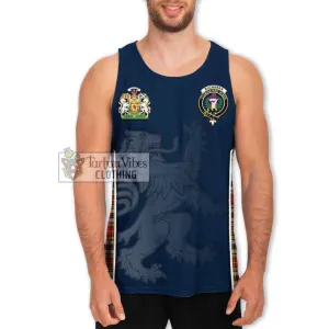 Buchanan Old Dress Tartan Men's Tank Top with Family Crest and Lion Rampant Vibes Sport Style