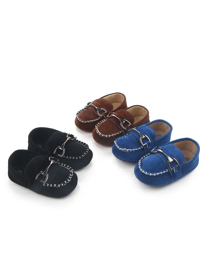 Buckle Trimmed Crib Shoes Baby Boys First Walking Shoes Fashion Winter