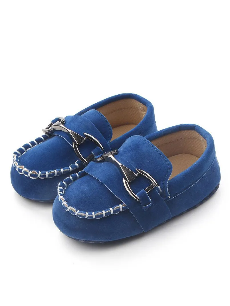 Buckle Trimmed Crib Shoes Baby Boys First Walking Shoes Fashion Winter