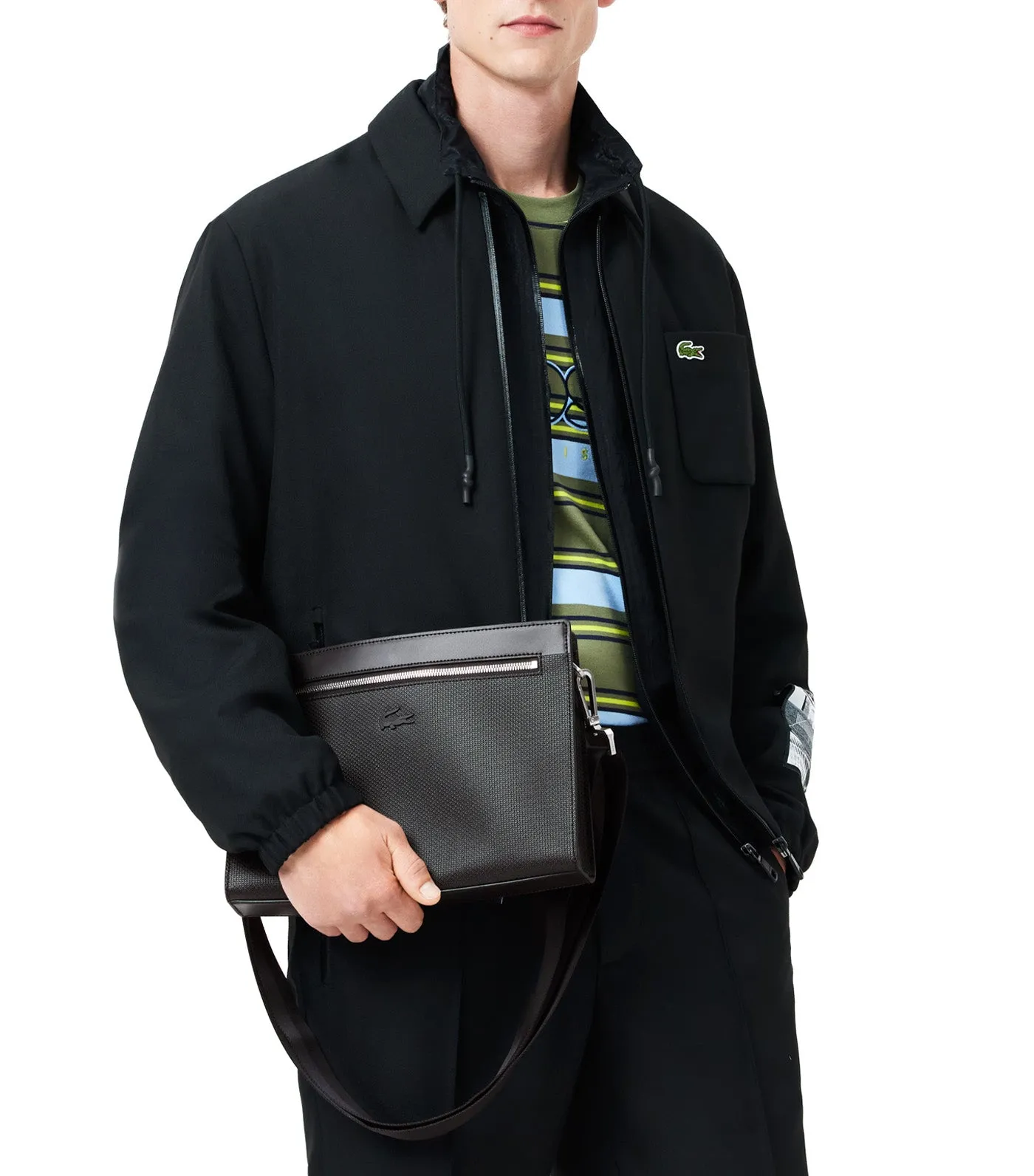 Chantaco Leather Messenger Bag Noir