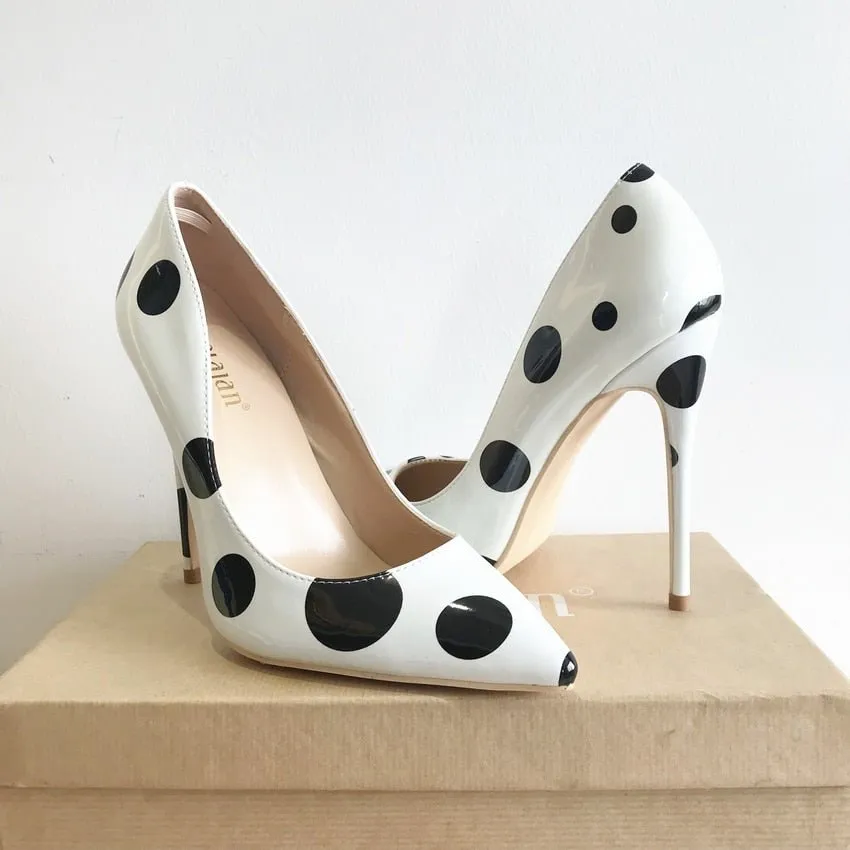 Chic Polka Dot Slip On Pointed Toe Pumps