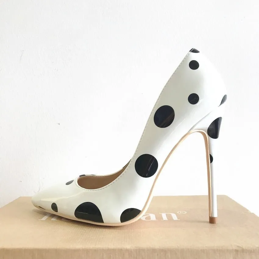 Chic Polka Dot Slip On Pointed Toe Pumps