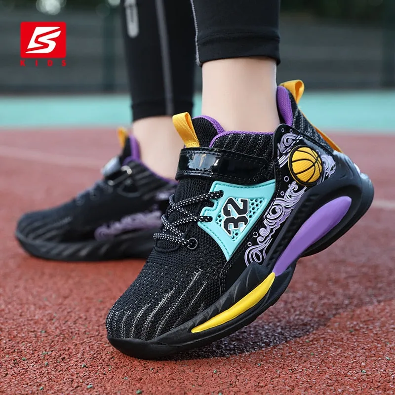 Children Sneakers Sports Running Shoes Light Breathable Light Non-Slip Boys Girls High-Quality Kids Basketball Shoes