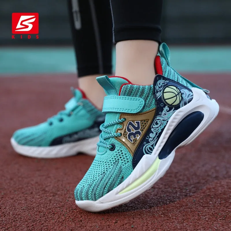 Children Sneakers Sports Running Shoes Light Breathable Light Non-Slip Boys Girls High-Quality Kids Basketball Shoes