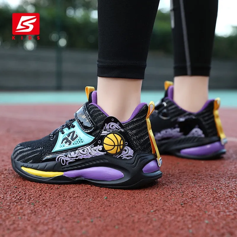 Children Sneakers Sports Running Shoes Light Breathable Light Non-Slip Boys Girls High-Quality Kids Basketball Shoes