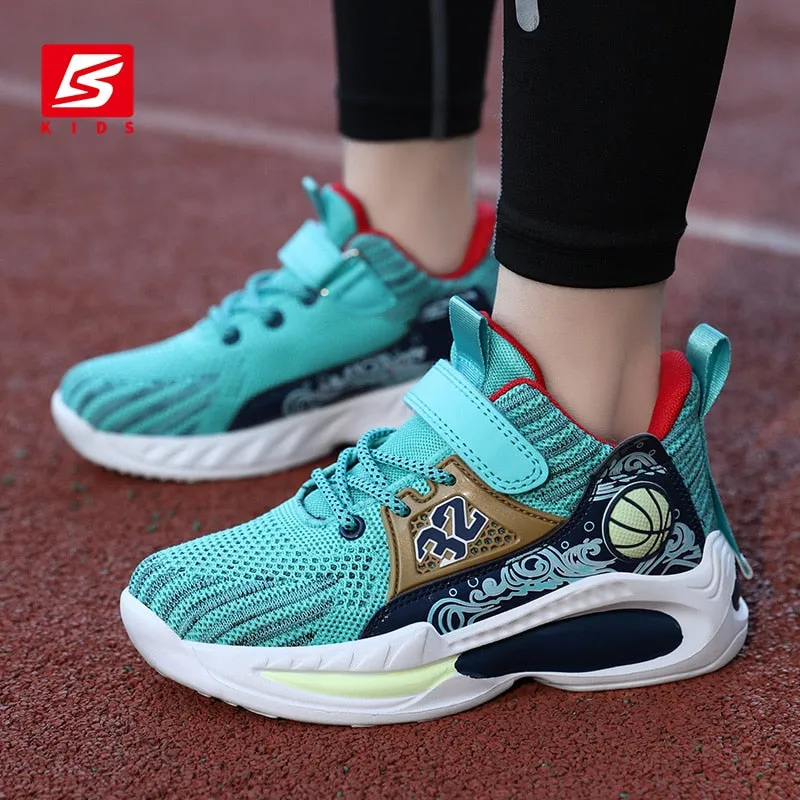 Children Sneakers Sports Running Shoes Light Breathable Light Non-Slip Boys Girls High-Quality Kids Basketball Shoes