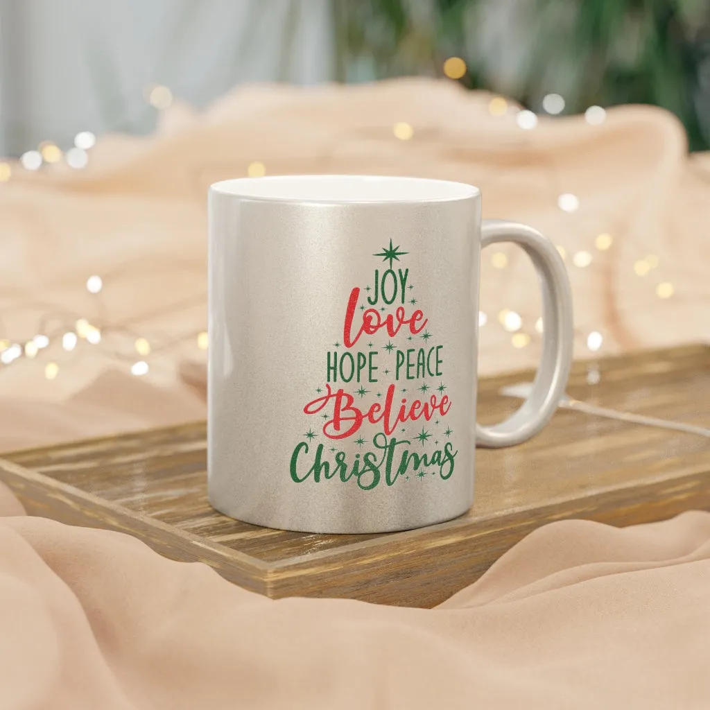 Christmas Tree Metallic Mug (Silver / Gold)