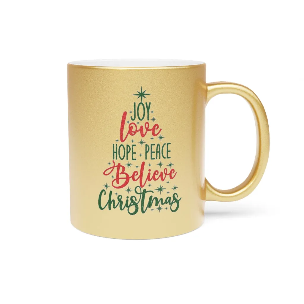 Christmas Tree Metallic Mug (Silver / Gold)