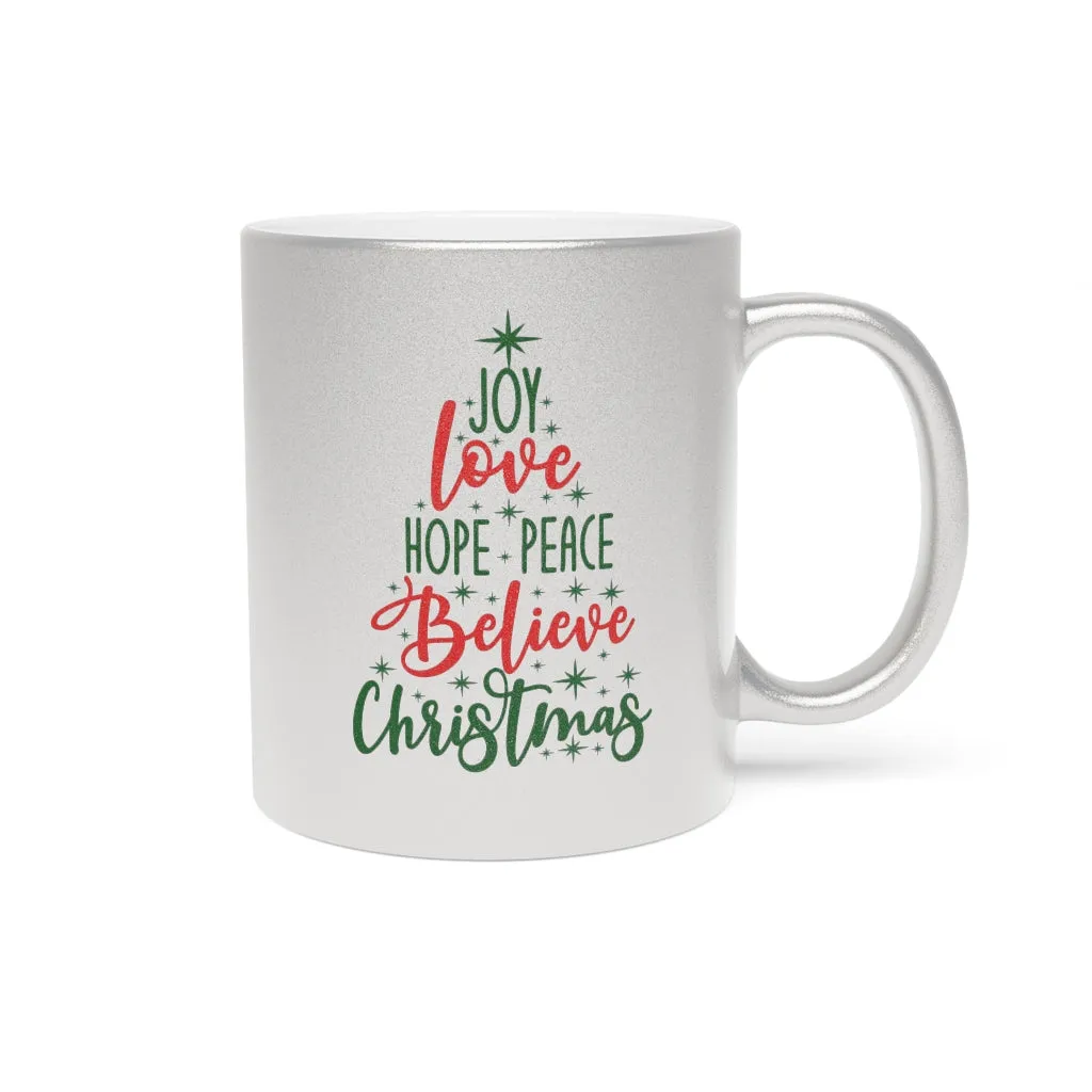 Christmas Tree Metallic Mug (Silver / Gold)