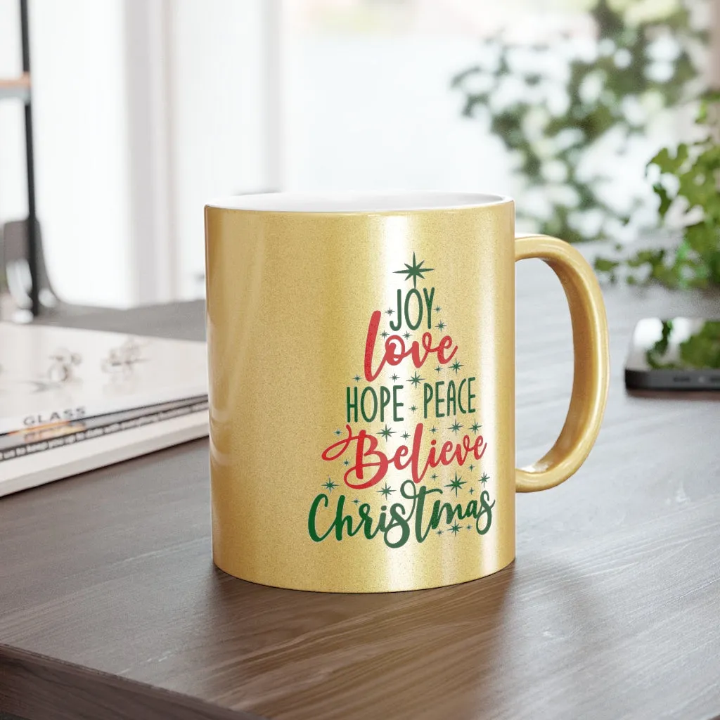 Christmas Tree Metallic Mug (Silver / Gold)