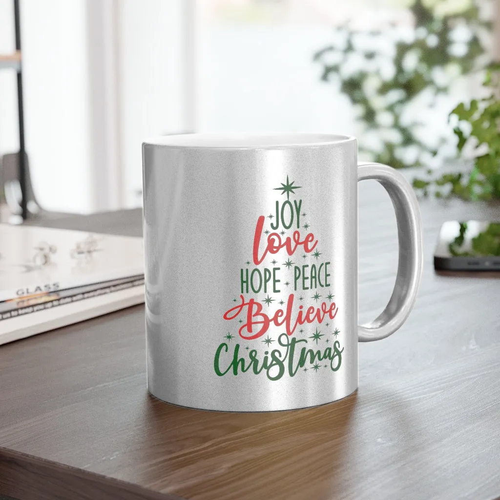 Christmas Tree Metallic Mug (Silver / Gold)