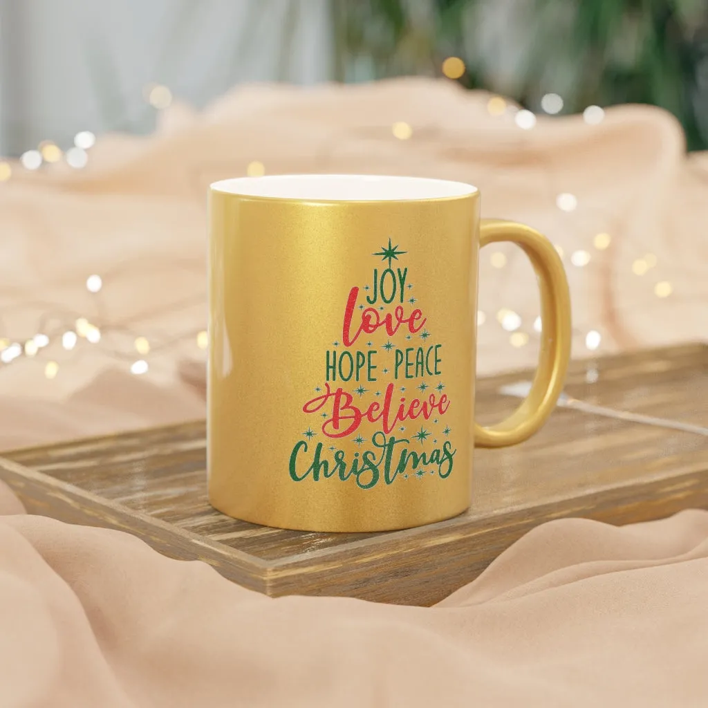 Christmas Tree Metallic Mug (Silver / Gold)