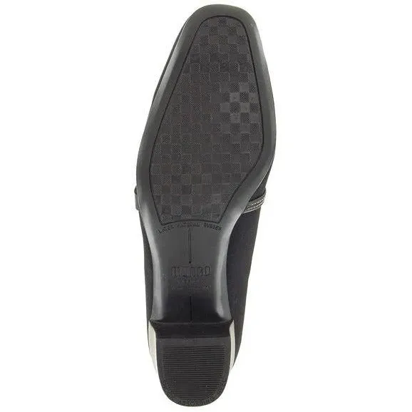 Cindi Black Stretch Fabric Slip-on Shoes