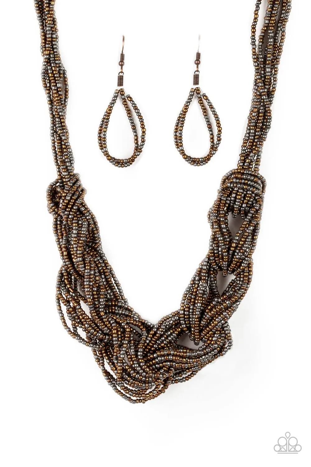 City Catwalk - Copper Sea Bead Necklace - Paparazzi Accessories