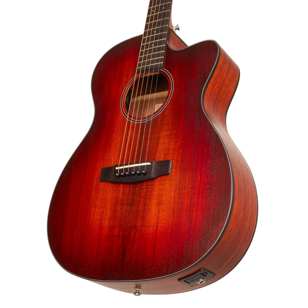 Cort Core-OC ABW OPLB OM All Solid Blackwood Cutaway Acoustic Guitar Open Pore Light Burst W/case