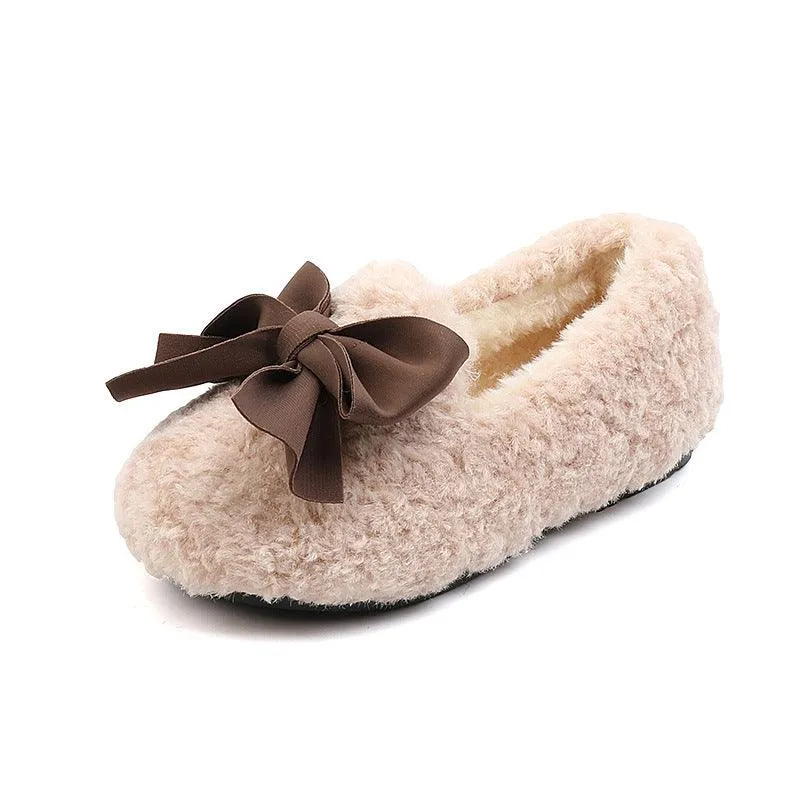 CozyStep Insulated Cotton-Padded Shoes – Furry Winter Shoes for Girls