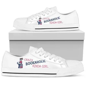 Crazy bookaholic kinda girl Women's Low Top Shoe, Canvas Shoes Design, Low Top Sneaker