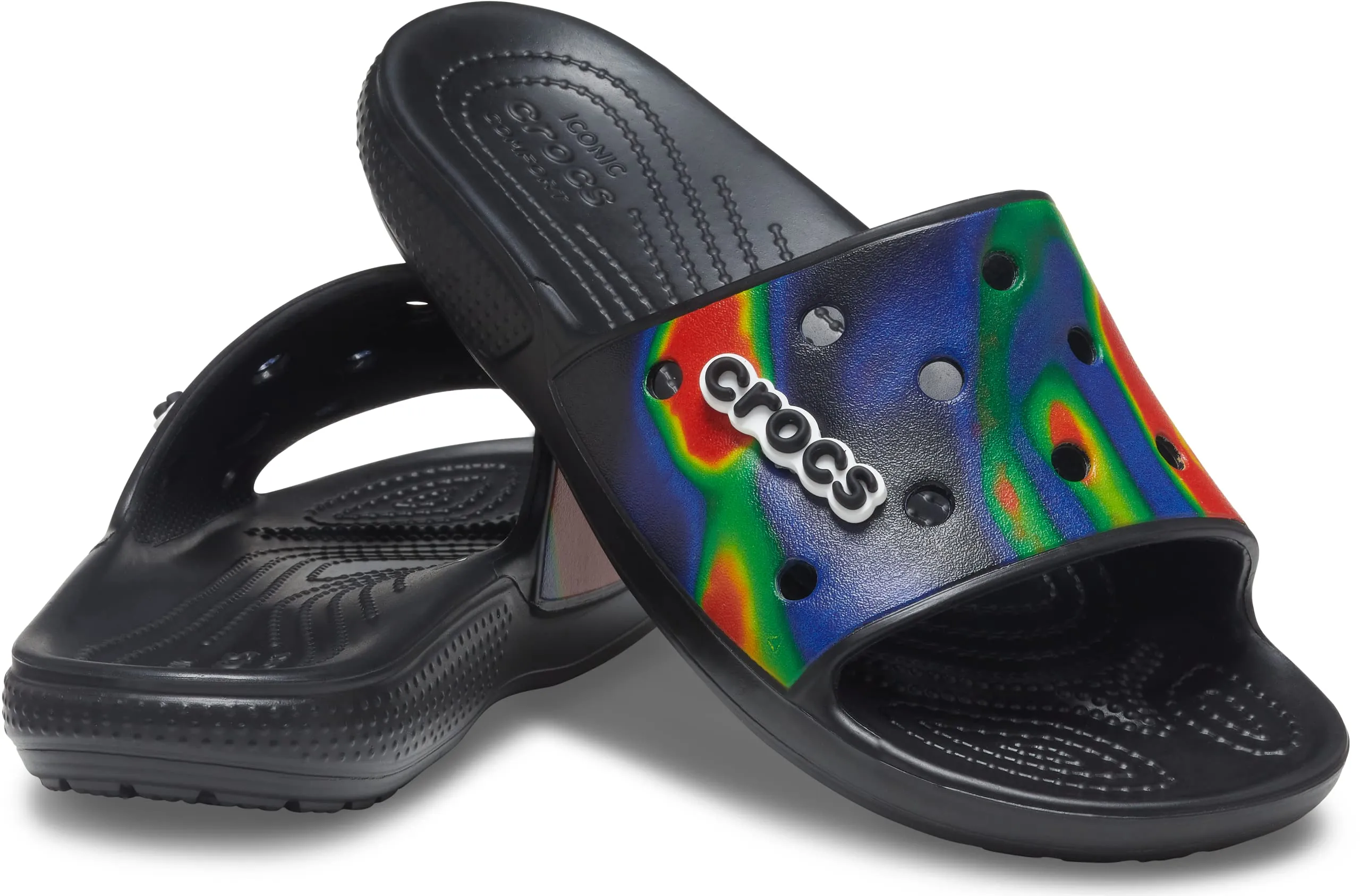 crocs Unisex-Adult Clscrcsolrzslde Black/Navy Slide - 8 UK Men/ 9 UK Women (M9W11) (206121)