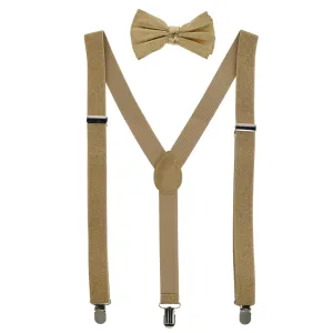 CTM® Glitter Gold Bow Tie and Suspender Set