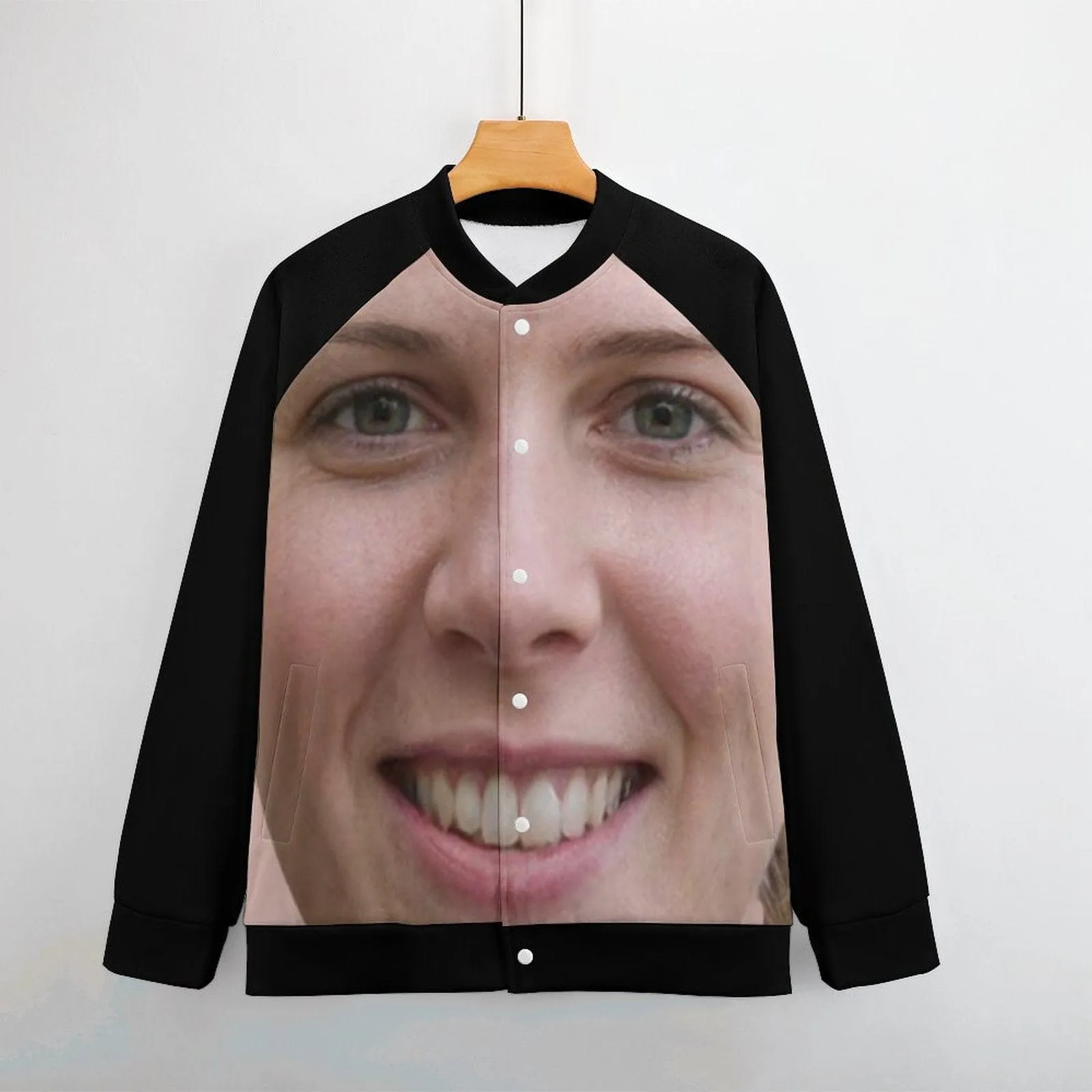 Custom Big Face Couple Funny Women/Men's Bomber Jacket Unisex Outerwear