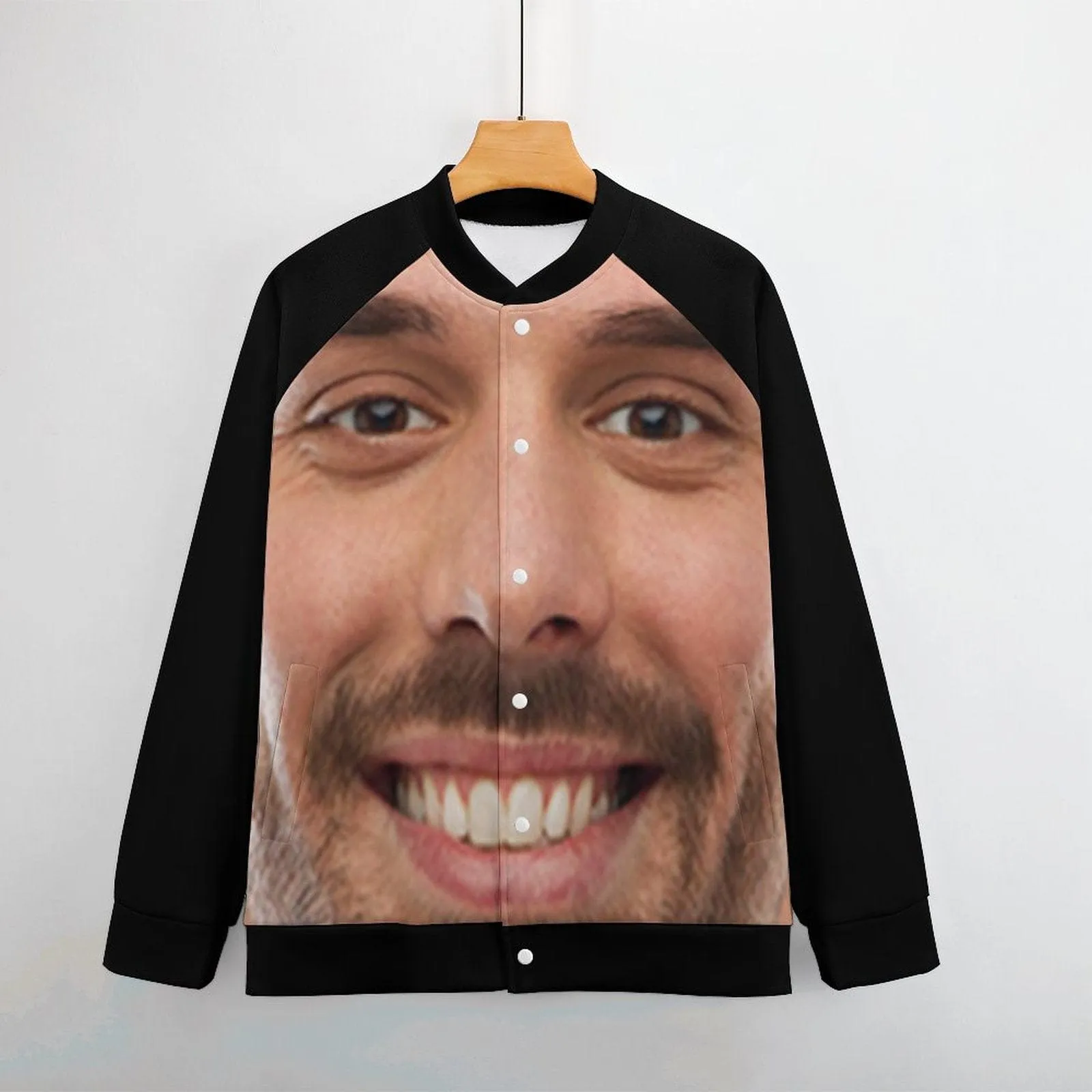 Custom Big Face Couple Funny Women/Men's Bomber Jacket Unisex Outerwear