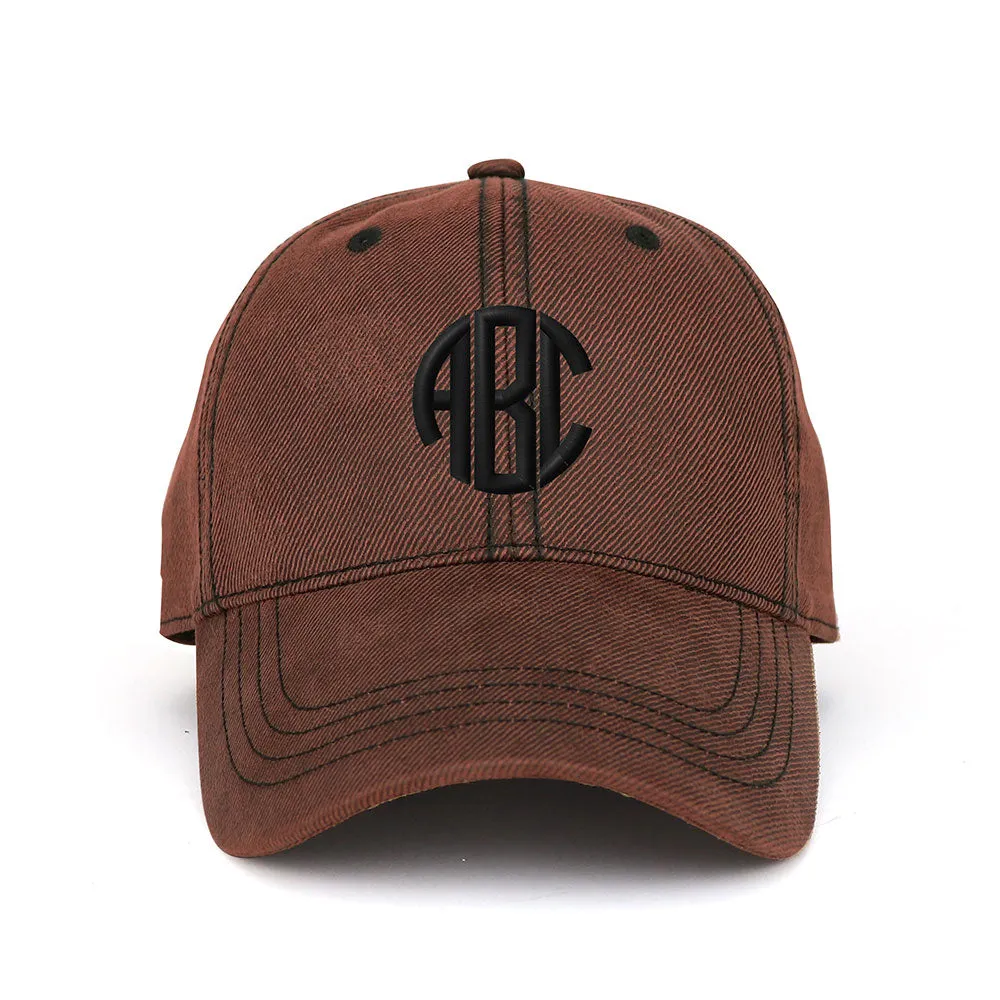 Customized Monogram Washed Waxed Cotton Cap