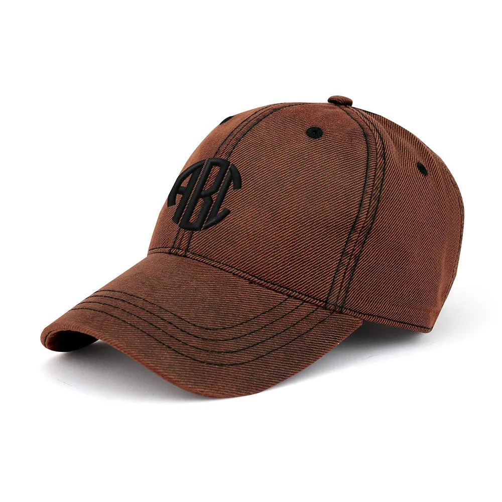 Customized Monogram Washed Waxed Cotton Cap