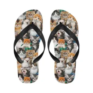 Cute Cat Clowder Flip Flops Cat Lover Shoes