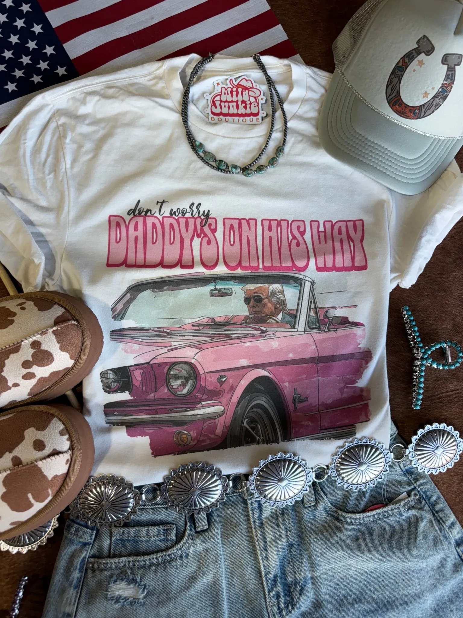 Daddys on His Way Trump Graphic Tee