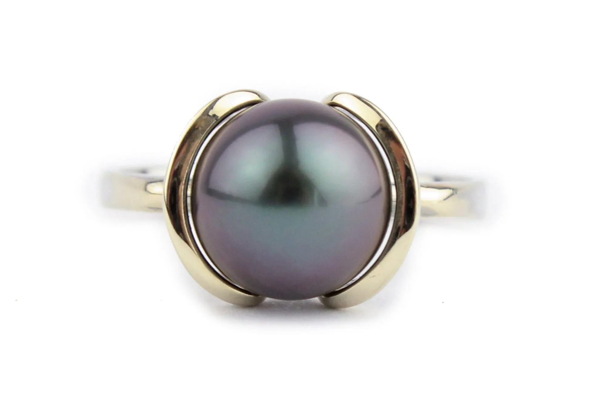 Deep Lavender Tahitian Pearl Petal Ring