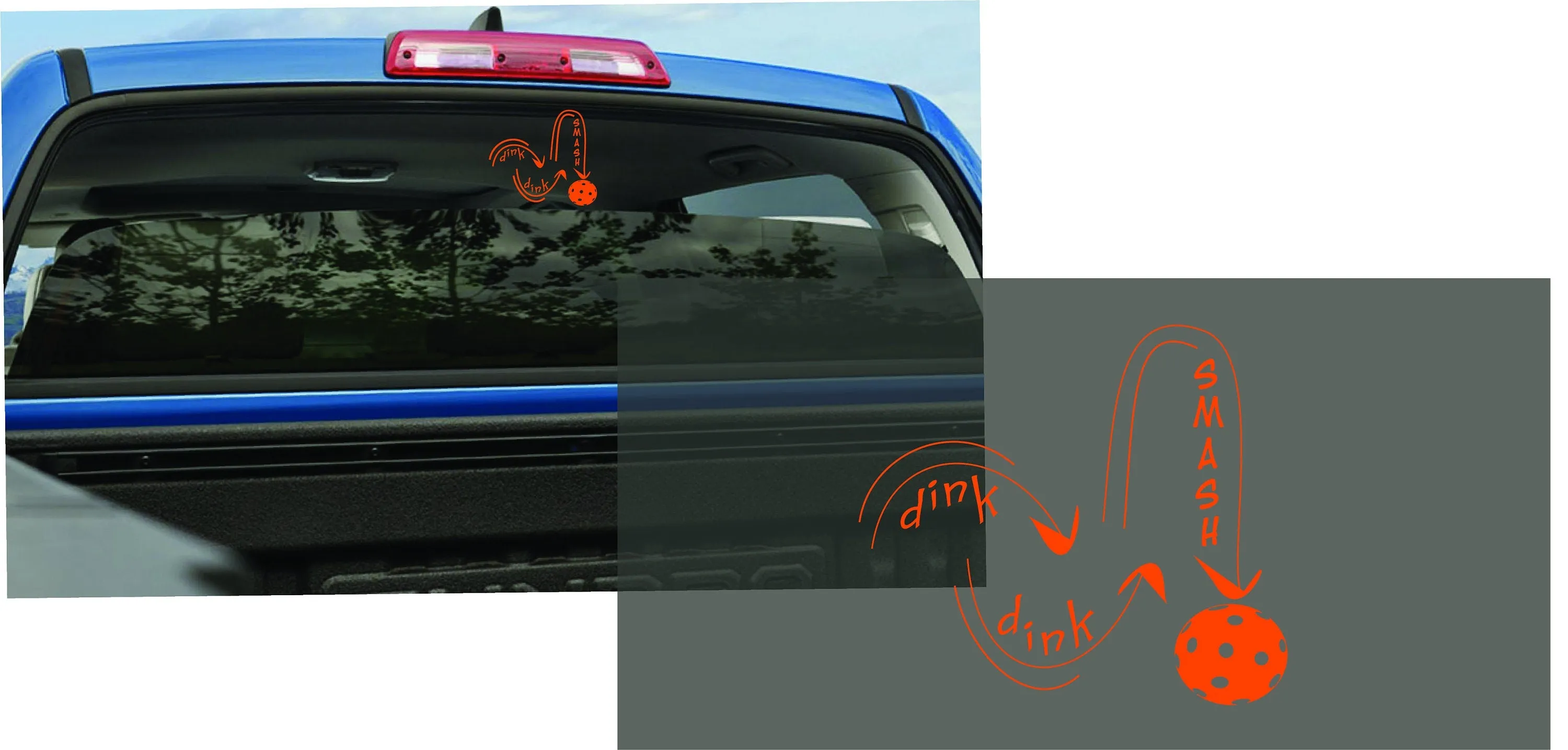 Dink Dink Smash | Pickleball Car Decal And Pickleball Sticker | Customizable Color