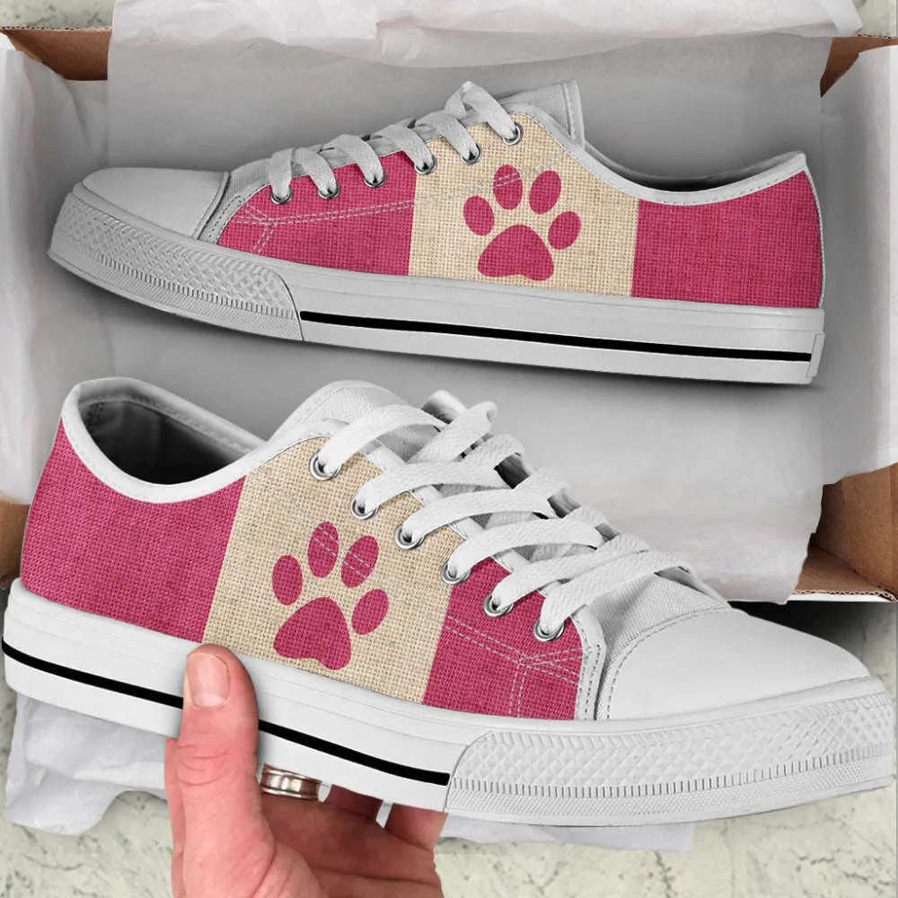 Dog Texture Paw In The Middle Low Top Shoes Canvas Sneakers, Dog Printed Shoes, Canvas Shoes For Men, Women