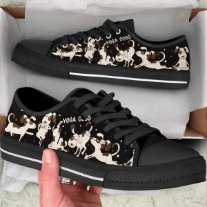 Dog Yoga Low Top Shoes Canvas Sneakers Casual Shoes, Dog Mom Gift, Dog Printed Shoes, Canvas Shoes For Men, Women