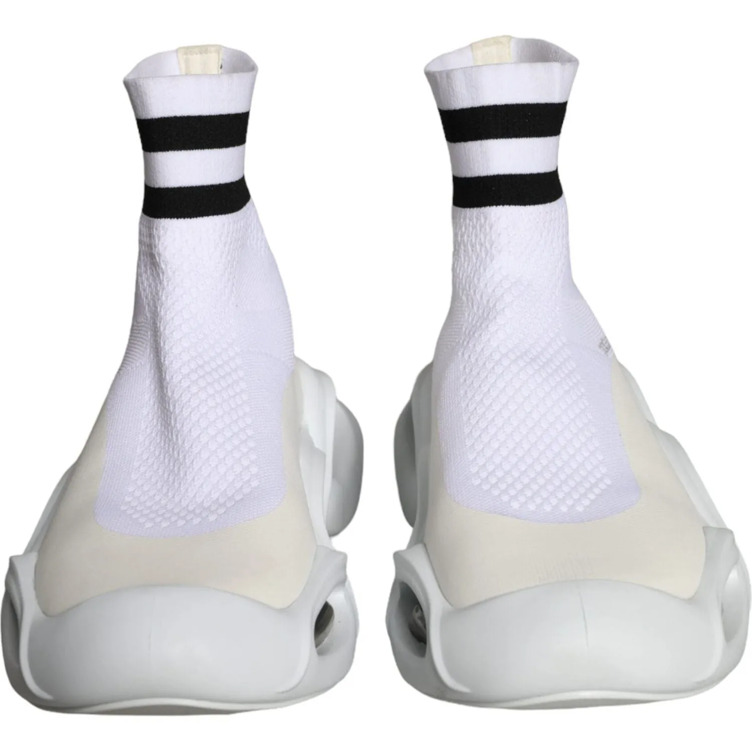 Dolce & Gabbana White Black Slip On Wave Socks Sneakers Shoes