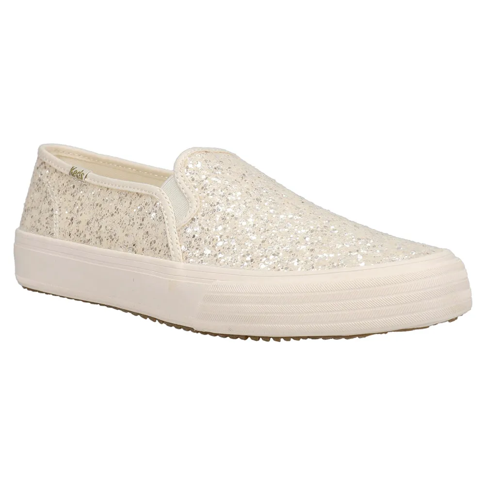 Double Decker Glitter Slip On Sneakers