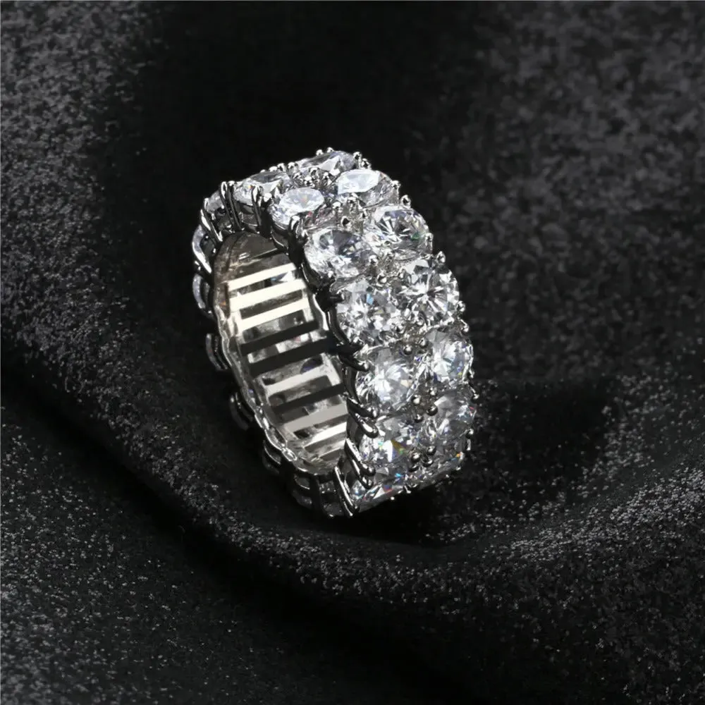 Double Row Eternity Ring in White Gold