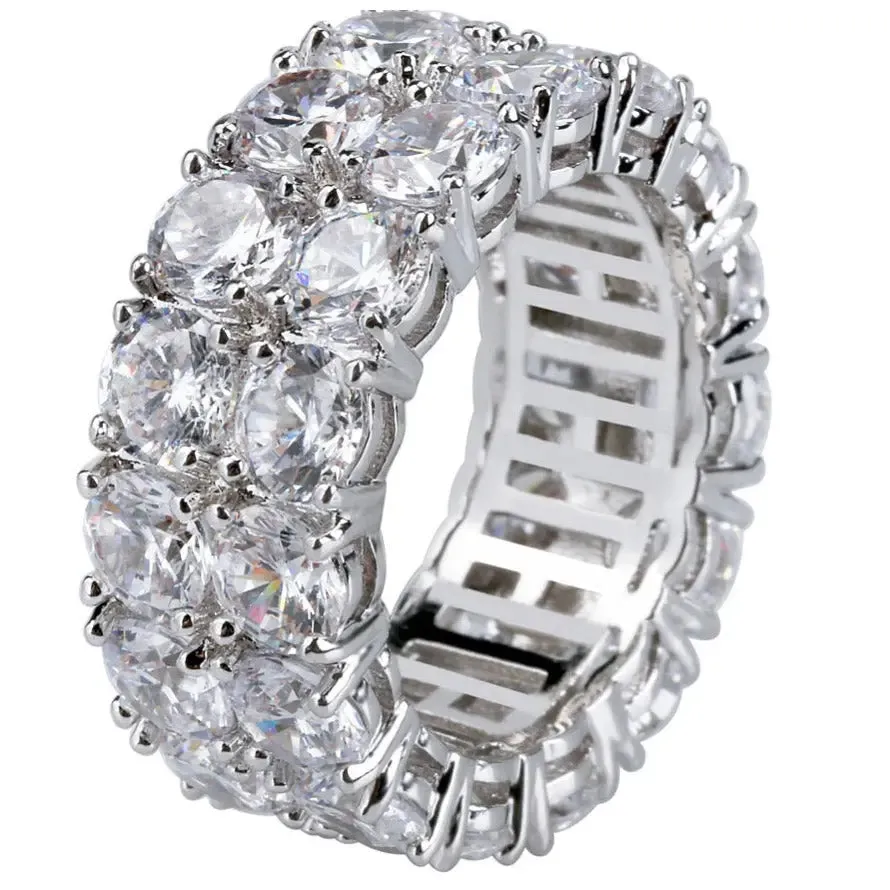 Double Row Eternity Ring in White Gold