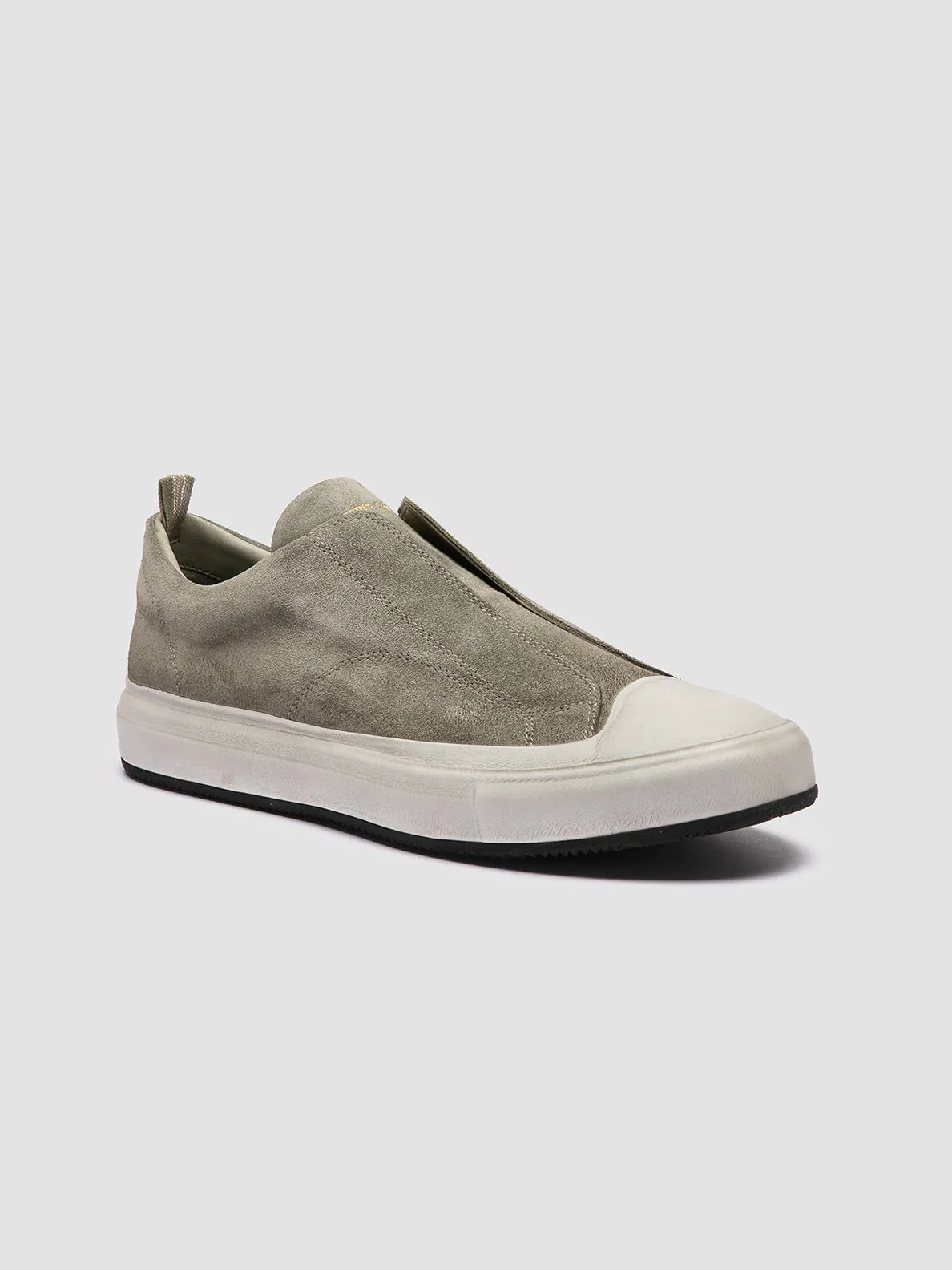 DUB 001 - Green Leather and Suede Slip On Sneakers