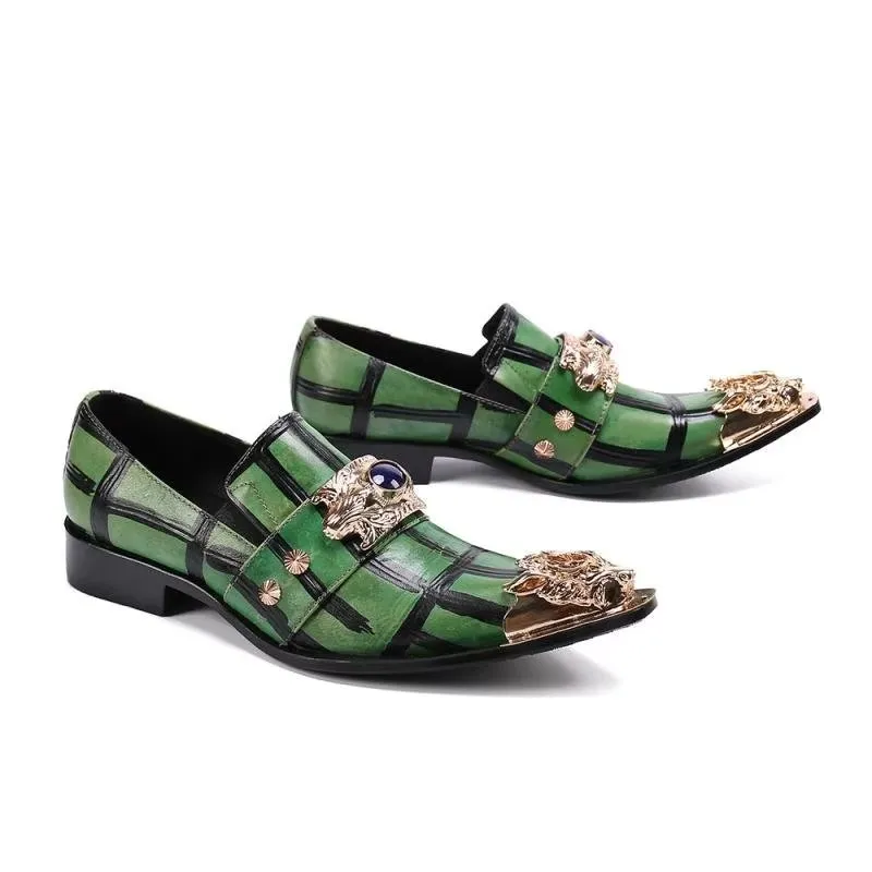 ExoticLux Leather Slip-on Loafers