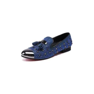 ExoticLuxe Rivet Detail Dress Loafers