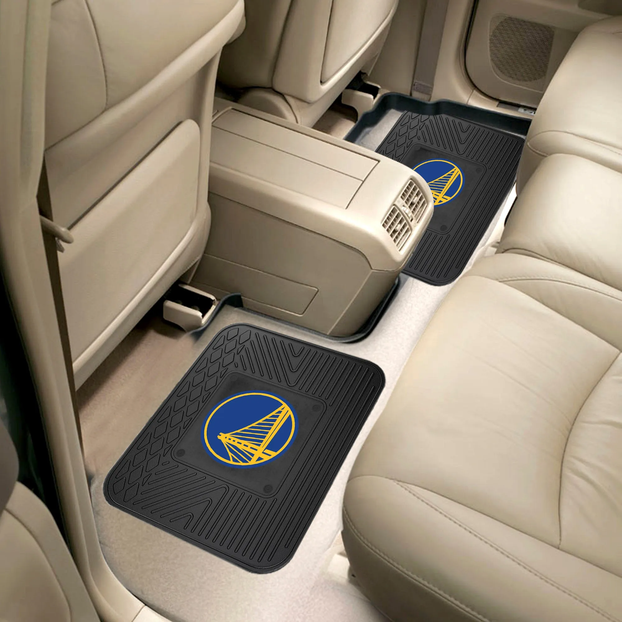 Fanmats Golden State Warriors Back Seat Car Utility Mats - 2 Piece Set