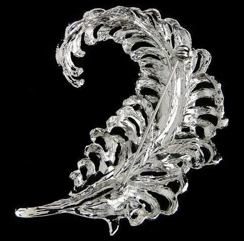 Feather Crystal Lapel Broach