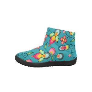 Floral Bounty Teal Women's Padded Winter Boot