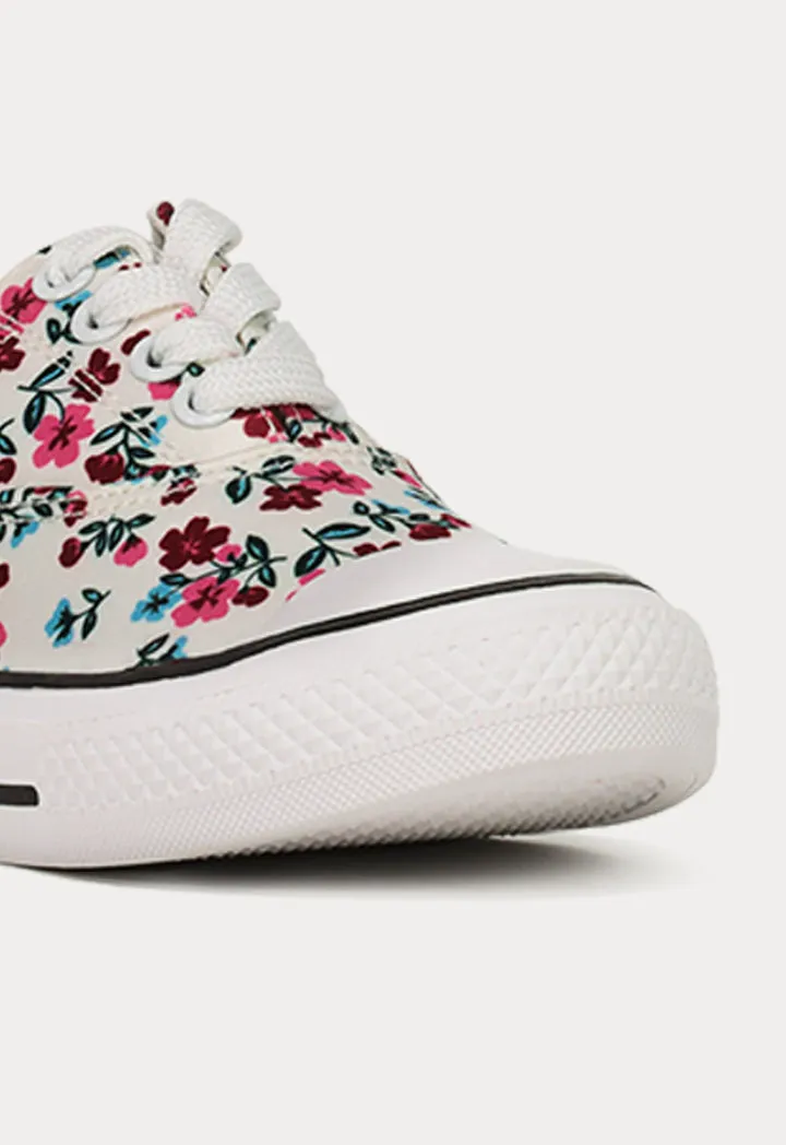 Floral Printed Low Top Sneakers