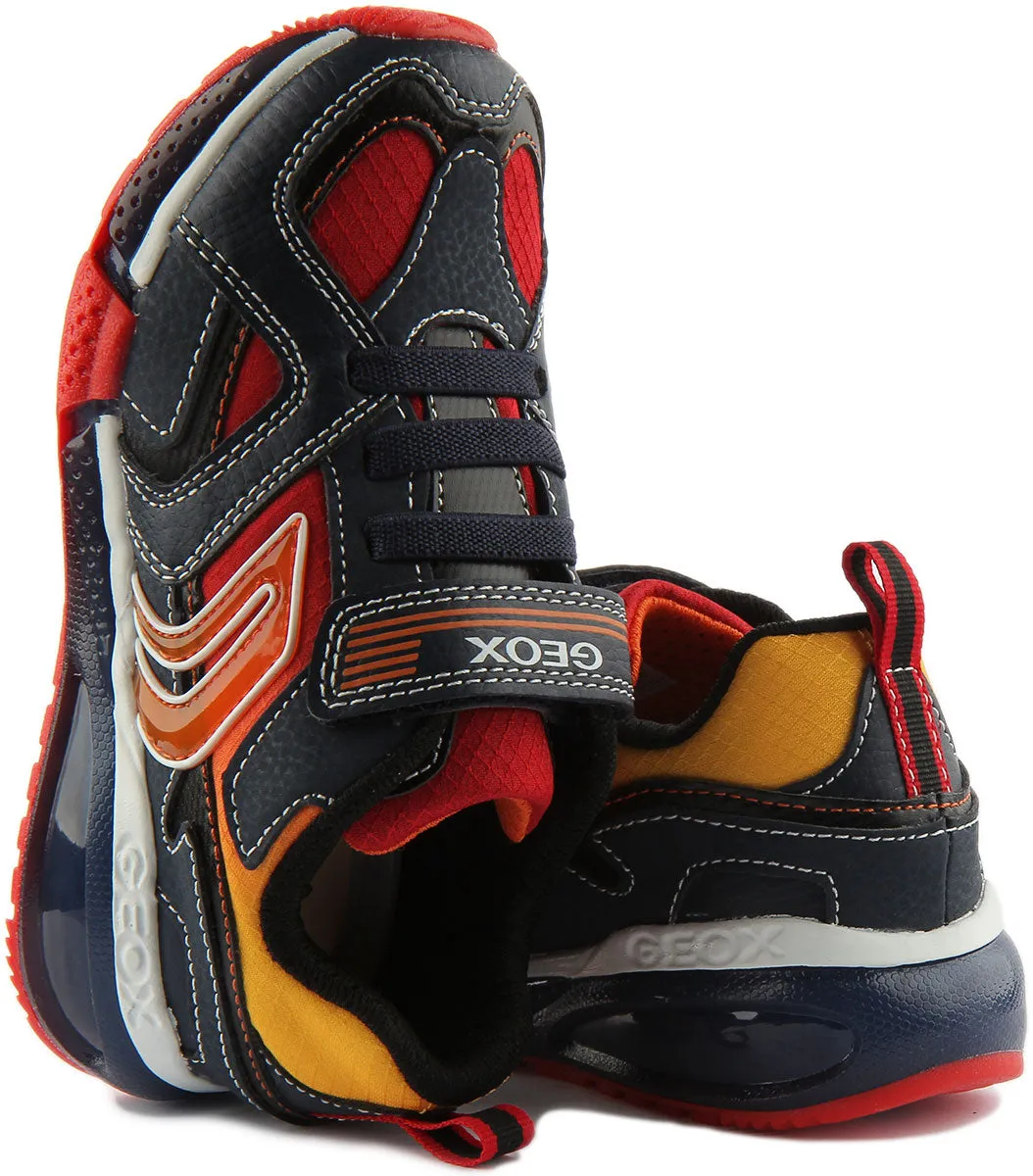 Geox J Bayonyc In Navy Red For Kids