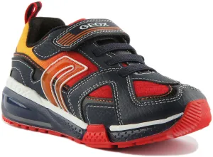 Geox J Bayonyc In Navy Red For Kids