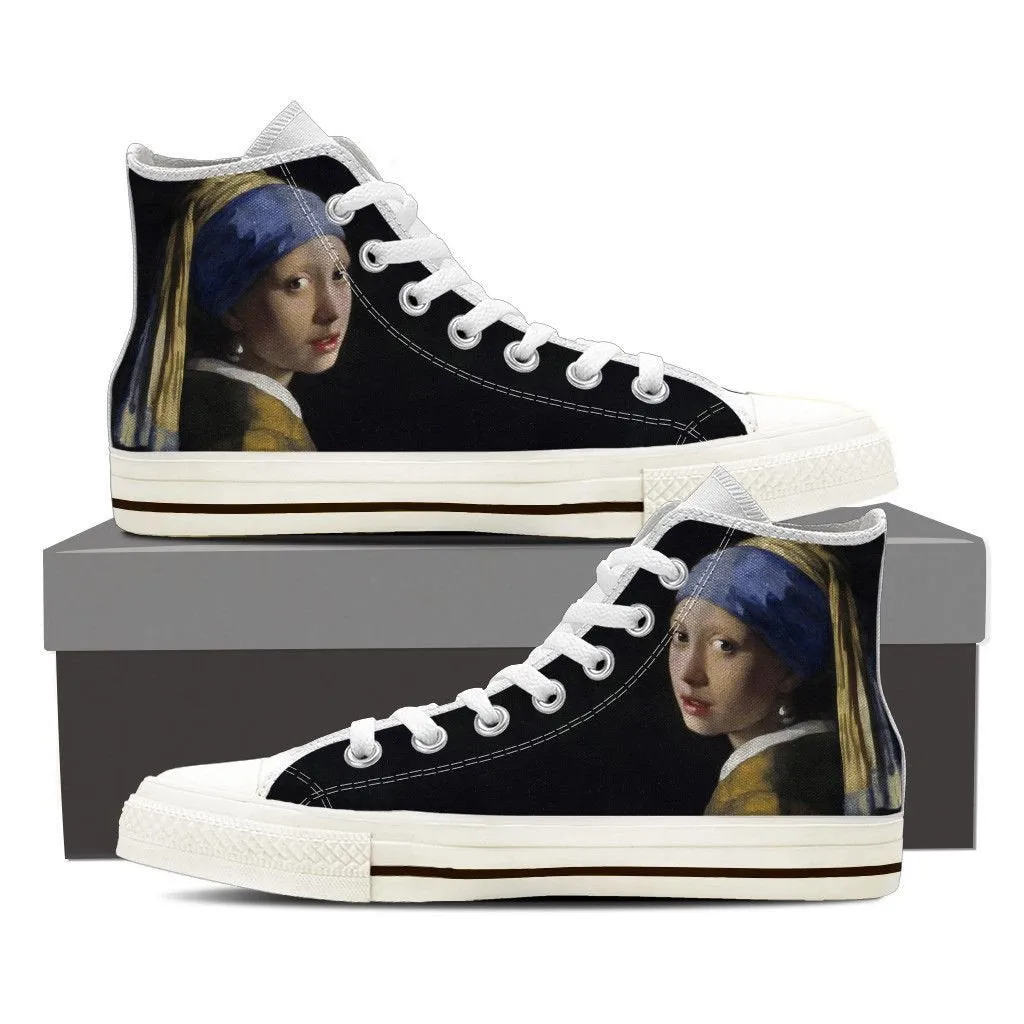 Girl with Pearl Earring High Top Women Shoes