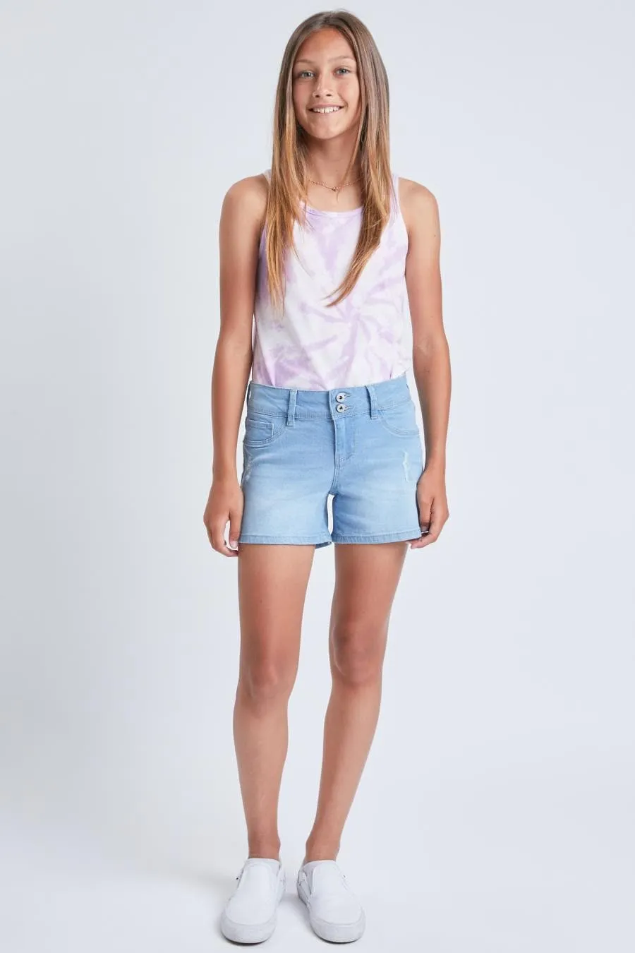 Girls Essential Double Button Shorts